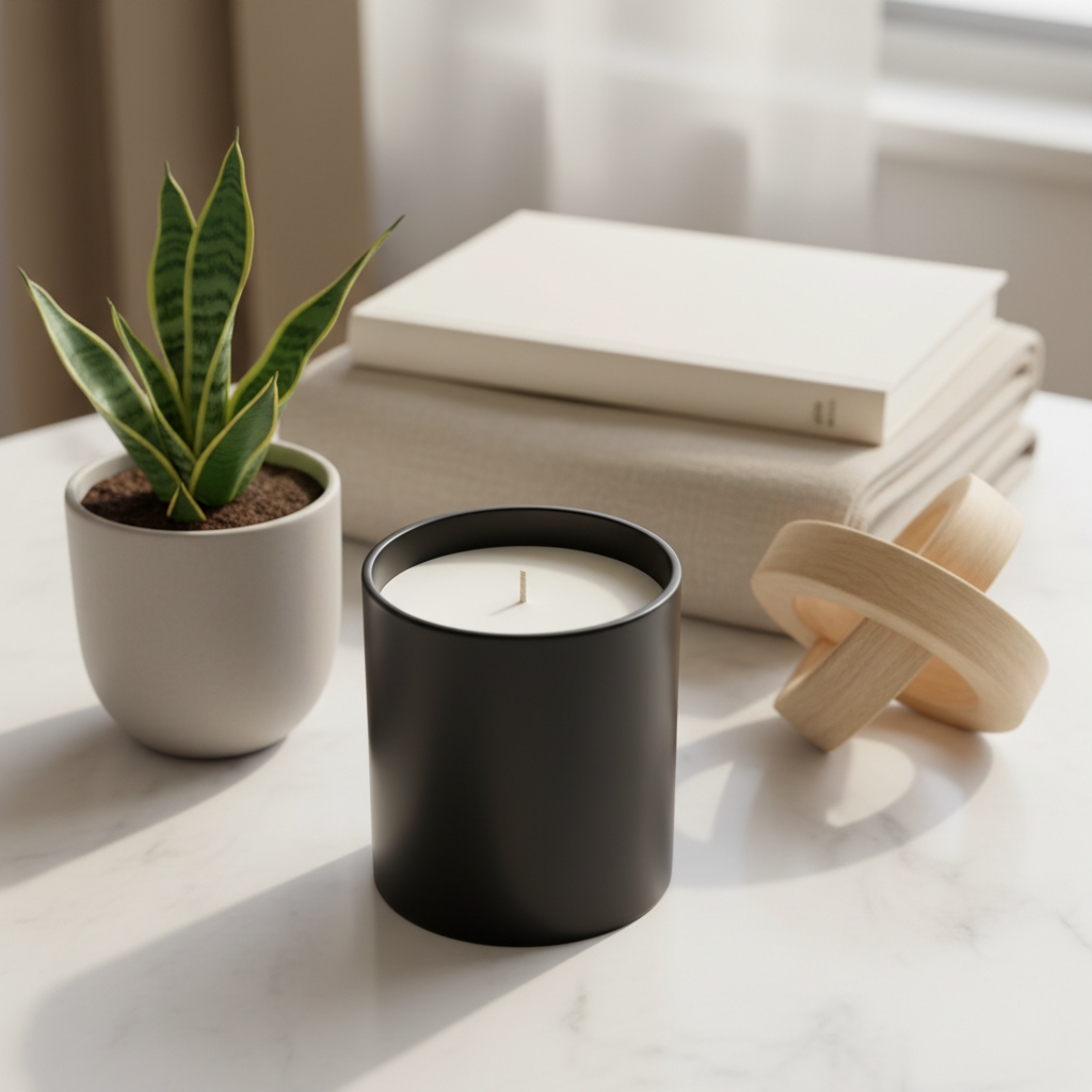 Stylish interior home décor product flat lay
